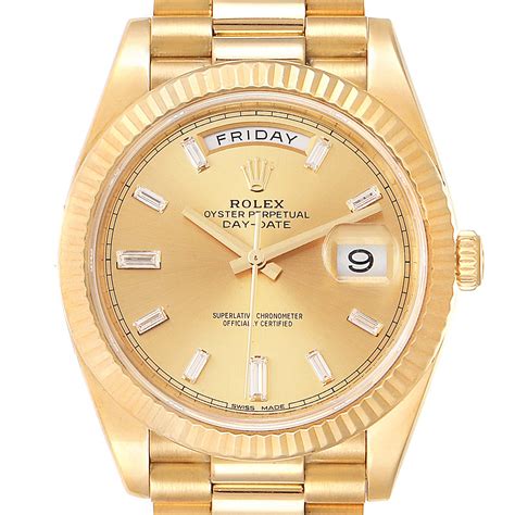 rolex day date yellow gold with diamonds|rolex day date 228238.